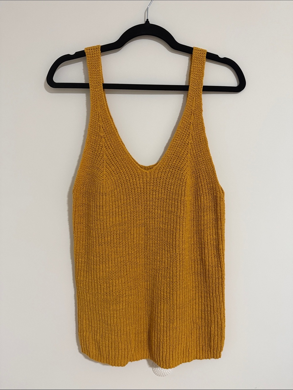 Madewell Mustard Knit V-Neck Tank